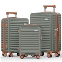 SHOWKOO Suitcase Sets Hard Shell 100% PC Expandable Lightweight Carry on Travel Hand Luggage with Double Spinner Wheels & TSA Lock
