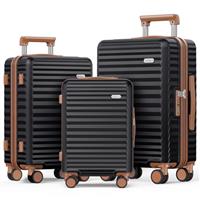 SHOWKOO Suitcase Sets Hard Shell 100% PC Expandable Lightweight Carry on Travel Hand Luggage with Double Spinner Wheels & TSA Lock