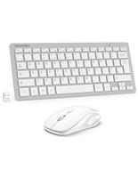 TECKNET Mini Wireless Keyboard and Mouse Set, 2.4G Cordless USB Keyboard and Silent Mouse Comb with Nano USB Receiver, 12 Months Battery Life, 12 Multimedia Shortcuts for Computer, PC, Laptop, Android