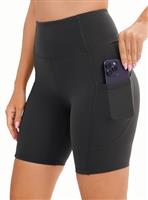 JOYSPELS Womens High Waisted Sports Shorts - Running Shorts with Sides Pockets, Non See Through Yoga Cycling Shorts for Women