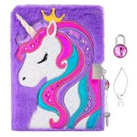 Pinkgarden Unicorn Diary for Girls with Lock and Keys, Plush