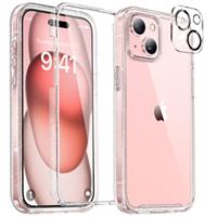 Miracase Glass Case for iPhone 15/16 Series Case, Full Body Bumper Clear Back Cover