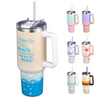 THILY Stainless Steel Vacuum Insulated Tumbler Travel Mug Coffee Cup with 2 Lids and Straws, Splash Proof, Keep Ice Drinks Cold