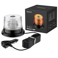 Justech 12/24V Flashing Beacon 40W 40 LED Emergency Warning Strobe Light 7 Flash Modes Waterproof with Magnetic Base for Truck Vehicle