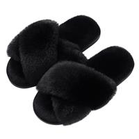 shevalues Women's Cozy Slippers Cross Band Memory Foam House Slippers Open Toe