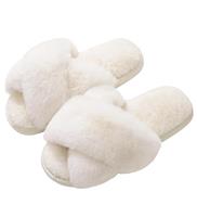 shevalues Women's Cozy Slippers Cross Band Memory Foam House Slippers Open Toe