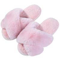 shevalues Women's Cozy Slippers Cross Band Memory Foam House Slippers Open Toe