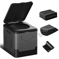 Portable Toilet for Camping, Outdoor Camping Toilet for Adult, Compact Toilet Travel Potty Folding Toilet, Camping Loo MAX 150KG for Hiking/Camping/Fishing