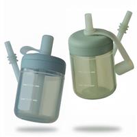 Moonkie Silicone Sippy Cup with Straw, Non-Spill Cup for Baby, BPA Free, Dishwasher Safe, 5 oz