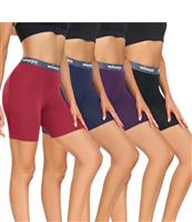 wirarpa Women's Modal Boxer Briefs Anti Chafing Shorts Ultra Soft Boyshorts for Under Dress 4 Pack