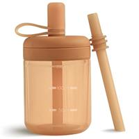 Moonkie Silicone Sippy Cup with Straw, Non-Spill Cup for Baby, BPA Free, Dishwasher Safe, 5 oz
