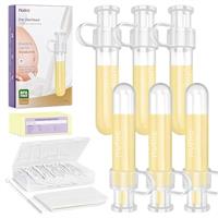 Nuliie Colostrum Collector Kit 7ml, Leakproof, Reusable Breast Milk Collector, Heat & Freezer Resistant, BPA-Free, with Cotton Cloth Wipe, Storage Case, Cleaning Brush - Ready-to-Use for Newborns