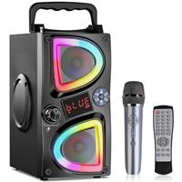 Bluetooth Speaker, 60W(Peak) Wireless Portable Bluetooth Speakers, Beat-Driven Lights, Loud Stereo Small Party Speaker with Double Woofer for Outdoor, Garage, Camping