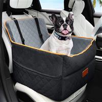 HEGGCOOE Small Dog Car Seat, Memory Foam Dog Booster Seats with Thick Cushion for Medium Dogs Under 35lbs, Detachable Washable Pet Car Seat with Storage Pockets,2 Safety Belts