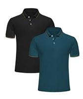 Djtnzdm Men's Cotton Pique Polo Shirt for Golf or Casual Summer Tops, Regular Fit, Round Cut Cuff, 15, 16, 17 (UK), Pull On, 1 Count
