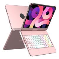 MMK iPad 10th Generation Case with Keyboard 10.9 inch 2022, Multi-touch Trackpad & 7 Color Backlight & 360Flip Hard-shell, Slim Keyboard Case with Pencil Holder, for iPad 10th Gen