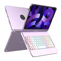 MMK iPad 10th Generation Case with Keyboard 10.9 inch 2022, Multi-touch Trackpad & 7 Color Backlight & 360Flip Hard-shell, Slim Keyboard Case with Pencil Holder, for iPad 10th Gen
