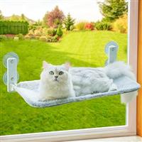 MEWOOFUN Cat Window Bed Hammock for Indoor Cats - 54x30cm Foldable Cat Window Perch w/Reversible Mat, Strong Suction Cups Sturdy Holds Up to 18kg