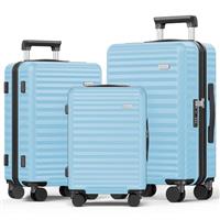 SHOWKOO Suitcase Sets Hard Shell 100% PC Expandable Lightweight Carry on Travel Hand Luggage with Double Spinner Wheels & TSA Lock