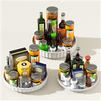Estefanlo Lazy Susan Turntable 3 Pack Lazy Susan Cupboard Organiser Rotating Spice Rack for Inside Cupboard Non-Slip Fridge Lazy Susan Turntable