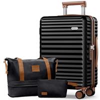 SHOWKOO Suitcase Sets Hard Shell 100% PC Expandable Lightweight Carry on Travel Hand Luggage with Double Spinner Wheels & TSA Lock