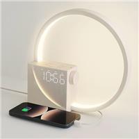 Sunrise Alarm,Sunrise Wake-up Alarm,with 2 Alarm Clock,USB Charging Ports,Touch Dimmable,Wake Up Light with Two Alarms,10 Natural Sounds,3 Levels Brightness for Bedroom,Living Room(Beige/Cream Colour)
