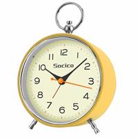 SOCICO Analogue Alarm Clock for Bedroom,Non Ticking Alarm Clocks Bedside with Night Light, Retro Alarm Clock with Snooze, Battery Alarm Clock Bedside Clock Table Clocks for Heavy Sleepers