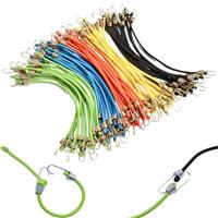 Small Bungee Cords with Hooks 12 Pack, 25cm Mini Adjustable Rubber Stretchy Heavy Duty Short Elastic Bungee Cord for Luggage Roof Rack Hang Outdoor Tent Tarp Bike Car RV Camping Tool Cargo Accessory