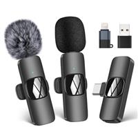 HMKCH Wireless Microphone for Android phone/iPhone/Laptop, Lavalier Microphone for Video Recording, PC, Live Broadcast.