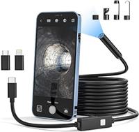 Qimic Endoscope Inspection Camera,USB Borescope Camera with LED Lights
