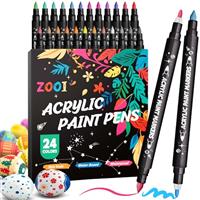 ZOOI Refrigerator Organiser, Set of 6 24 Colors Acrylic Paint Pens Paint Marker Pensgirls Gifts FT