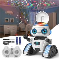 Aikmi Robot Toys for Kids 5-7, Rechargeable Remote Control Robot with Projector Night Light for Kids, Gesture Sensor, Music, Toys for 6 Year Old Boys Girls Birthday Present Boys