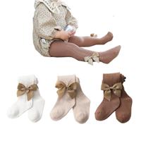 HXQLXGT 5 Pairs Bow Spanish Baby Girls Knee High Socks Cotto