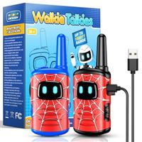 Spider Walkie Talkie Kids, Toyokid Outdoor Toys for 4 5 6 Year Old Boy Girl Gift for 3-12 Year Olds Boys Toy Age 3 4 5 6 7 Rechargeable Walkie Talkies for Kids Toys Garden Birthday Presents