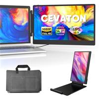 Laptop Screen Extender, 14 FHD 1080P IPS Portable Monitor Fit for 13-17.3" Laptop, Build-in Stand, Plug and Play Laptop Monitor Extended Compatible with Mac, Wins