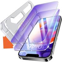 Tentoki Screen Protector for iPhone all,2 Pack Full Coverage Tempered Glass Film 9H+ Military-Grade Protection [Auto Dust Elimination] [No Bubbles No Dust] [Ultra-Transparent]