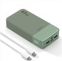 JUOVI J2621 Power Bank Fast Charging 20000mAh 45W, Battery Pack Portable Charger PD 3.0 QC 4.0, With LED Display, 2 USB-C, 2 USB-A for iPhone 16 15 14 13, Tablet Galaxy iPad Samsung S24 S23