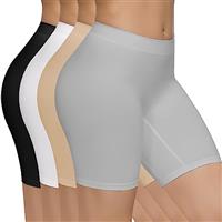 SIMIYA 4 Pack Womens Boxer Shorts Seamless Chub Rub Shorts Stretchy Anti Chafing Underwear for Under Dresses