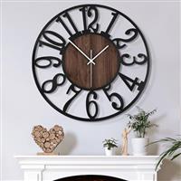 Mee 2ou Large Wall Clock for Living Room Decor, Non Ticking Silent, Battery Operated Modern Vintage Extra Large Decorative Wall Clock for Bedroom Kitchen Farmhouse