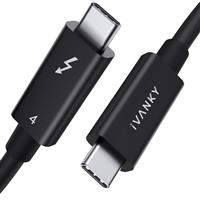 IVANKY Thunderbolt 4 Cable, USB-C to USB-C Cable 240W, Supports 8K Display and 40 Gbps Data Transfer, for iPhone 16/15, MacBook, iPad, Samsung Galaxy S23, and More - 2.3ft