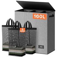 SOLEDI Laundry Basket Large Laundry Hamper with Lid Clothes Hamper Collapsible Washing Basket Bag, Foldable Washing Bin for Bedroom, Laundry room, Livingroom