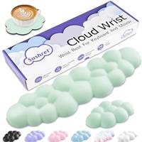 Sushret Cloud Wrist Rest Keyboard, Cloud Keyboard Wrist Pad Set with PU Leather Memory Foam, Cute Arm Rest for Palm Support, PC/Gaming Desk Accessories/Office Setup/Computer Hand Cushion