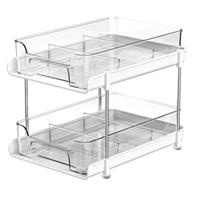 Himilucky 2 Tier Organizer Storage, Display Unit Shelf, Pull Out Medicine Cabinet Organizer for Cabinet Kitchen Pantry Storing Spices, Bathroom, Skincare, Under Sink