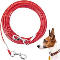 Mi Metty Dog Tie Out Cable, Chew Proof Dogs Runner Cable, Heavy Duty Dog Tether, Training Pet Leash for Large Dogs Up to 125lbs,Lead for Yard Outdoor and Camping