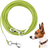 Mi Metty Dog Tie Out Cable, Chew Proof Dogs Runner Cable, Heavy Duty Dog Tether, Training Pet Leash for Large Dogs Up to 125lbs,Lead for Yard Outdoor and Camping