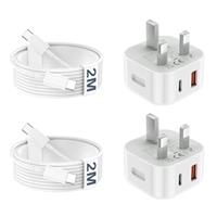 USB C Charger for iPhone 16 15, 20W USB C Plug with Cables Fast Charger Plug 2 Pack Type C UK Wall Phone Power Adapter for i Phone 16 15 Pro Max/16 15 Pro/iPad Pro/Air/Samsung S25 Ultra/S24/S23