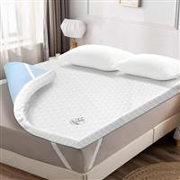 VividHues Mattress Topper Small Double Bed - Dual-layer Memory Foam Mattress Toppers with Breathable Microfibre Cover & Elasticated Corner Straps for Back Pain Relief (120x190cm, 5cm)