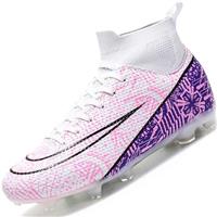 Donbest Mens Football Shoes Spike High Top Football Boots Astro Turf Trainers Soccer Cleats Boy's Professional Athletic Shoes
