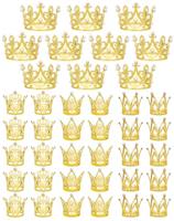 Anvin Gold Crown Cake Topper 40 Pcs Pearl Rhinestone Mini Cr