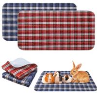 Scenereal Guinea Pig Cage Liner 2 Packs with Cleaning Brush - Fast Water Absorption Reusable Washable Pee Pads, Soft and Comfortable Mat for Small Animals Chinchillas Rabbits Hamster Bunny